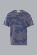 Gestructureerd gemerceriseerd jersey T-shirt, blauwgrijs