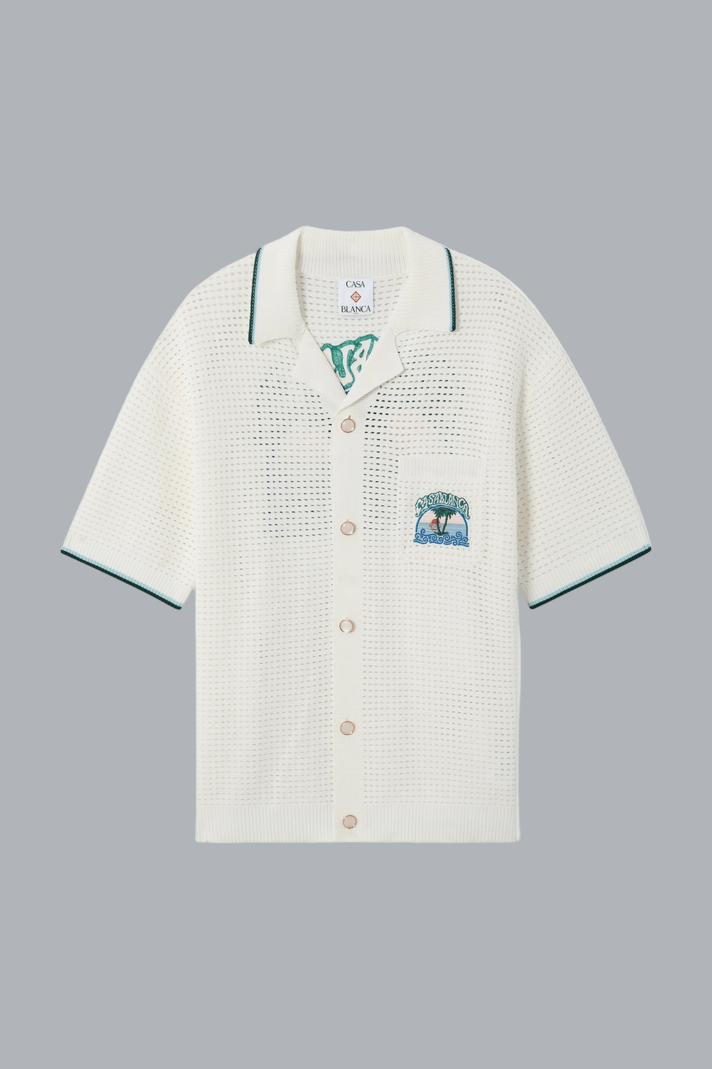 PALM TREE EMBLEM CROCHET SHIRT