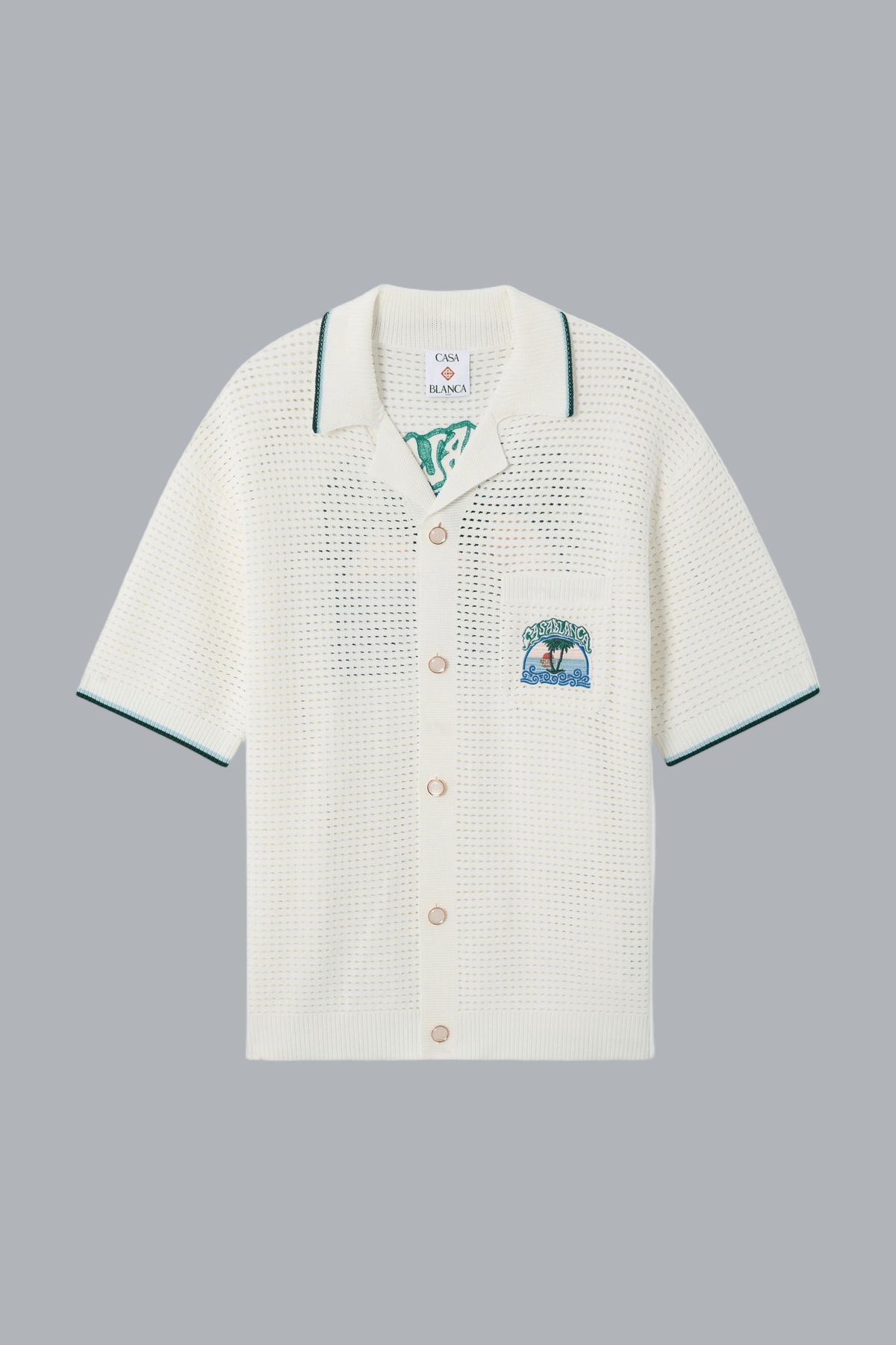 PALM TREE EMBLEM CROCHET SHIRT