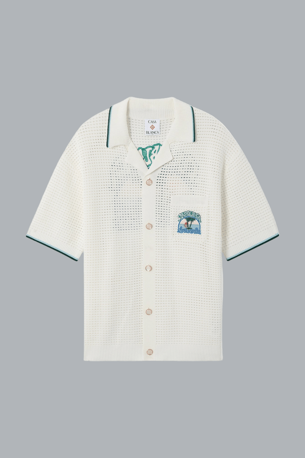 PALM TREE EMBLEM CROCHET SHIRT