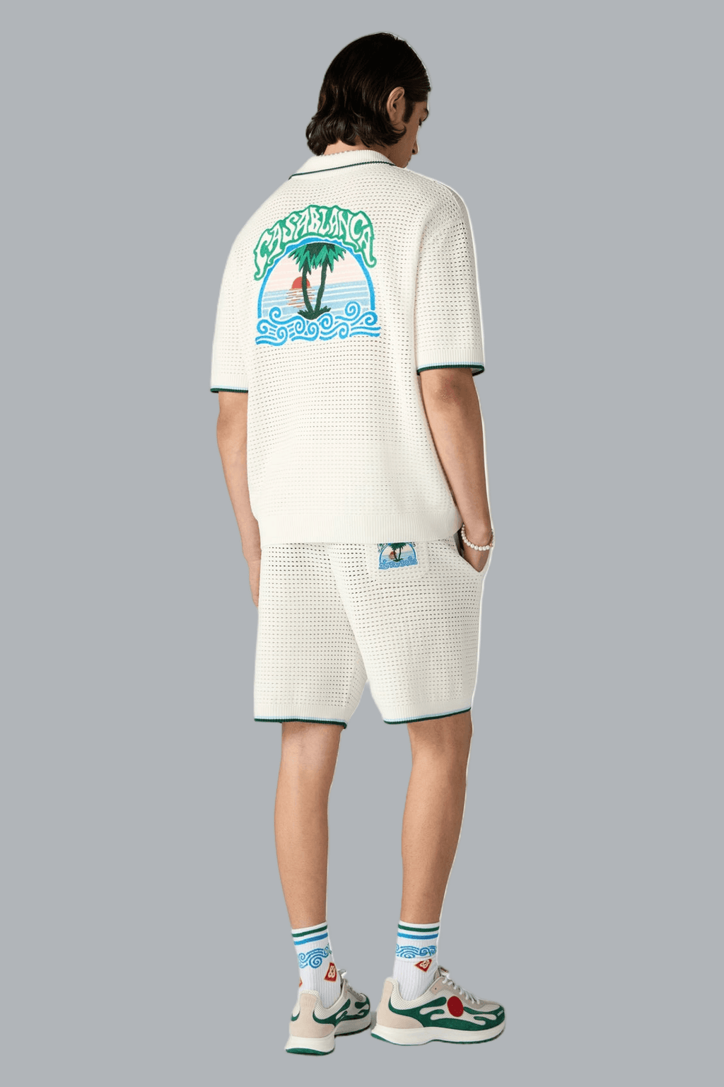PALM TREE EMBLEM CROCHET SHORTS