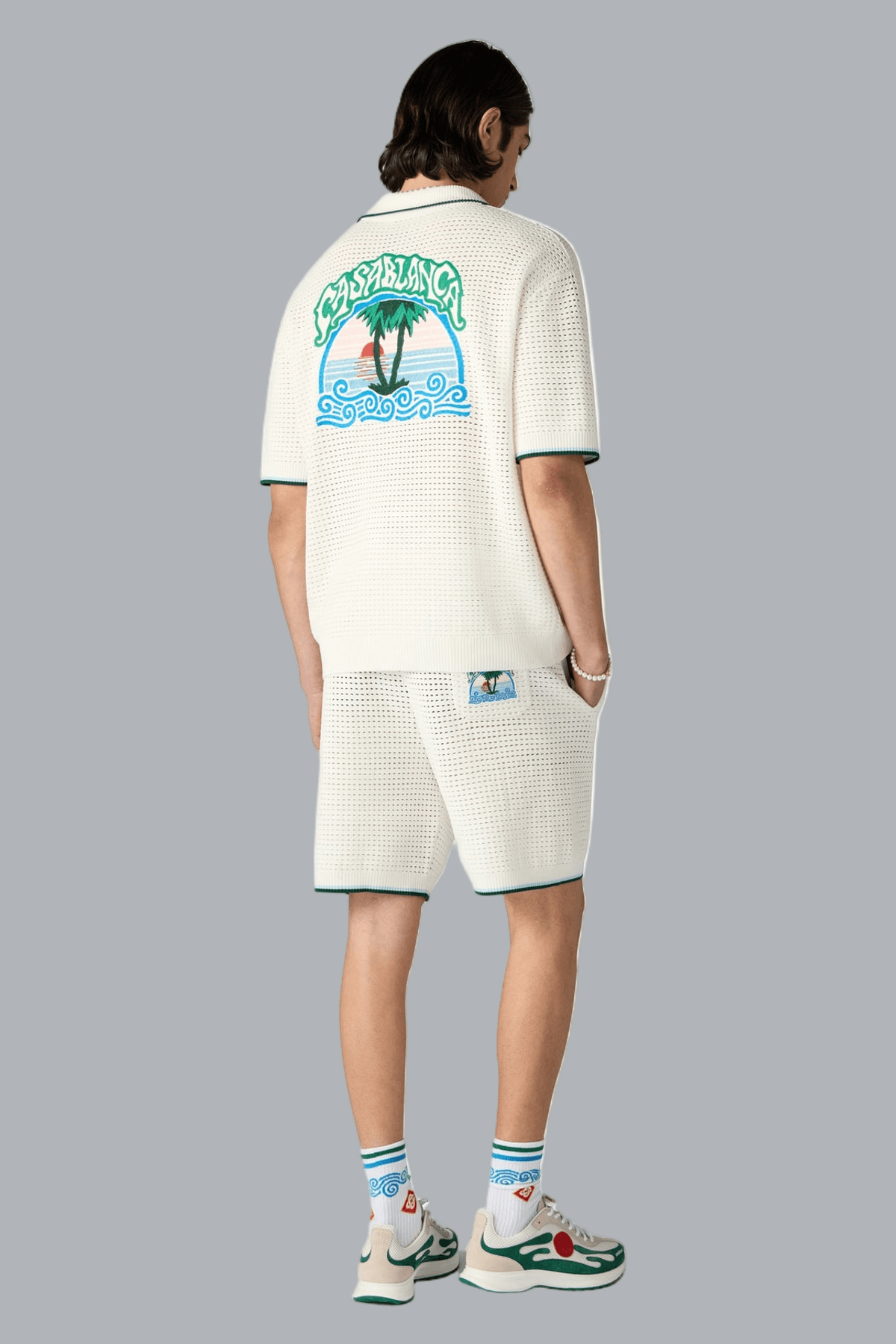 PALM TREE EMBLEM CROCHET SHORTS