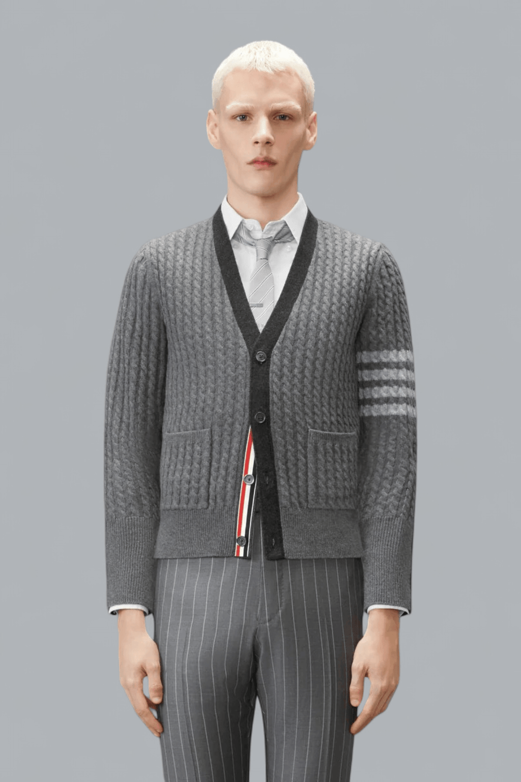2-IN-1 BABY CABLE MERINO WOOL 4 BAR CARDIGAN