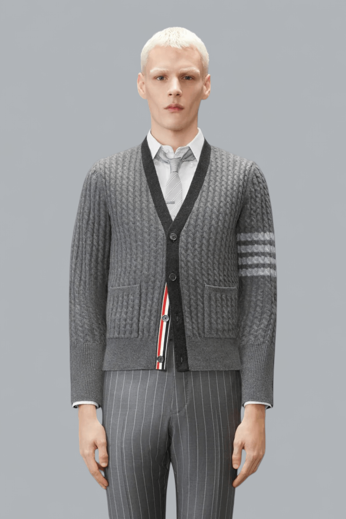 2-IN-1 BABY CABLE MERINO WOOL 4 BAR CARDIGAN