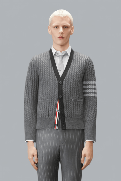 2-IN-1 BABY CABLE MERINO WOOL 4 BAR CARDIGAN