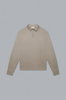 SUPIMA ZIP COLLAR LONG SLEEVE POLO SHIRT
