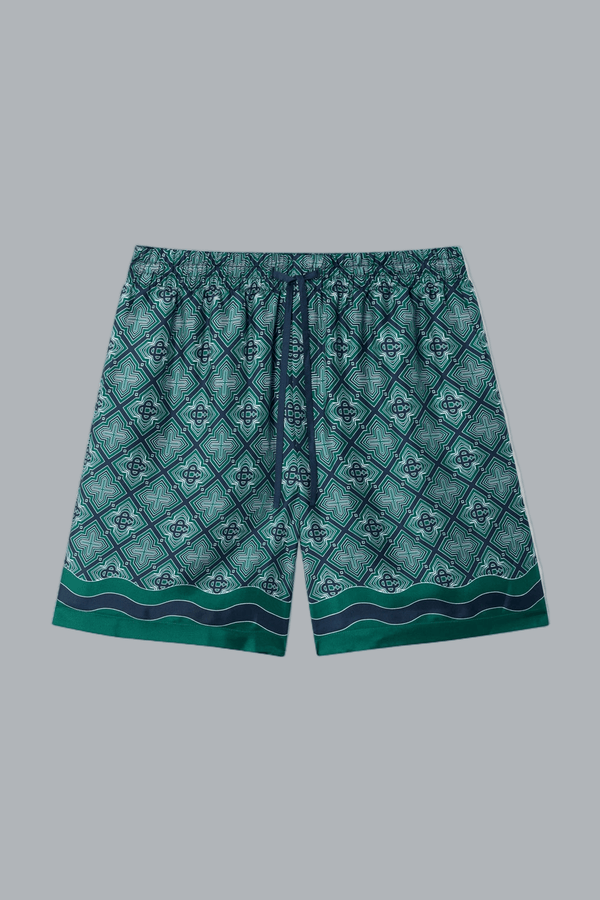 RADIATING MONOGRAM SILK SHORTS
