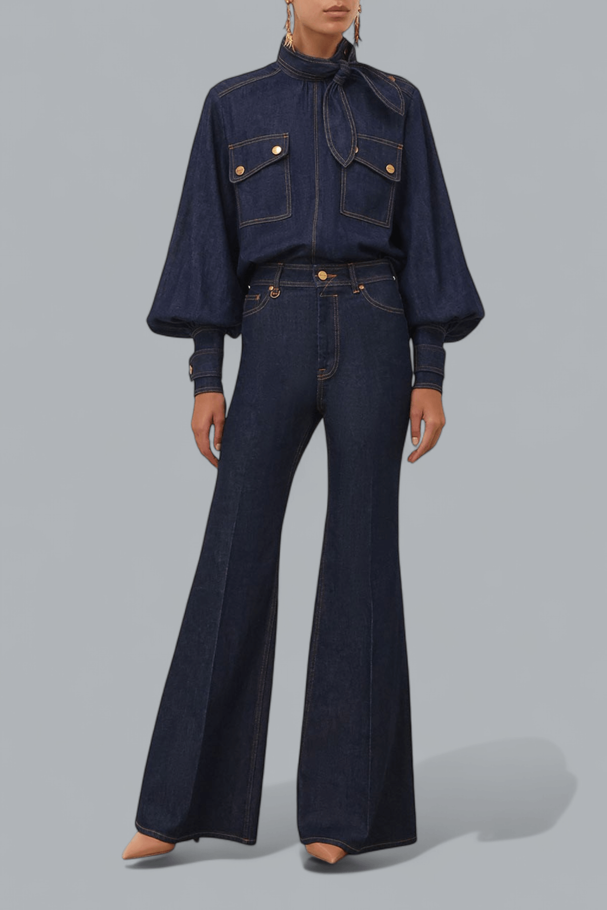 DENIM CARGO BLOUSE