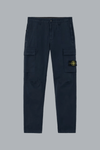 STRETCH ORGANIC COTTON TWILL TROUSERS NAVY BLUE