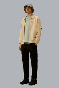 COTTON DIAGONAL FLEECE ZIP LENS SWEATSHIRT