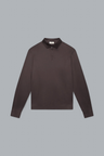 SUPIMA ZIP COLLAR LONG SLEEVE POLO SHIRT