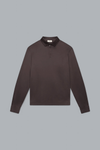 SUPIMA ZIP COLLAR LONG SLEEVE POLO SHIRT
