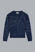 Allover Circle Logo Knit Navy