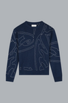 Allover Circle Logo Knit Navy