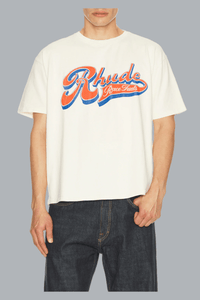 RHUDE PIT STOP TEE VINTAGE WHITE/ RED / BLUE