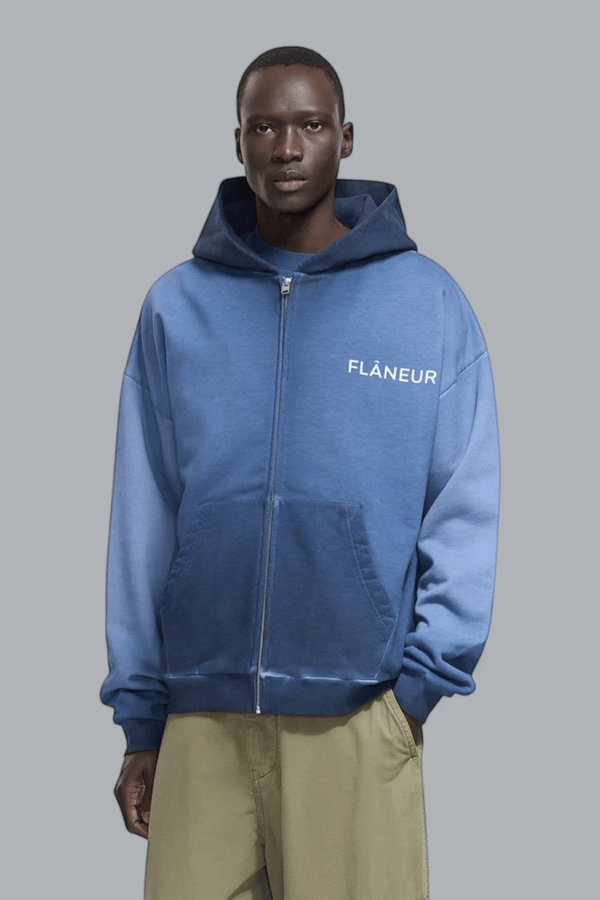 HOODIE MIT DURCHGEHENDEM REISSVERSCHLUSS UND DOPPELTEM LOGO