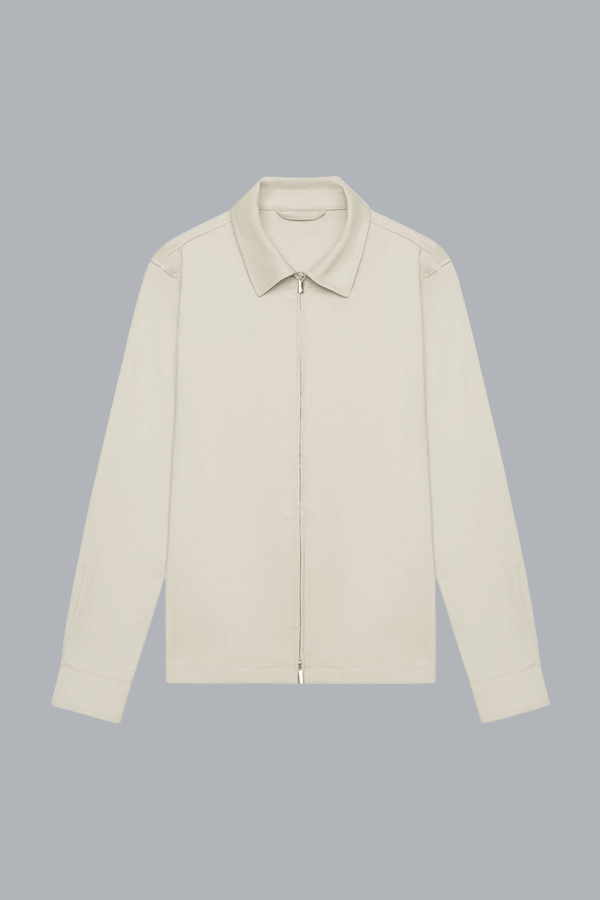 Wool Stretch Overshirt Light Beige