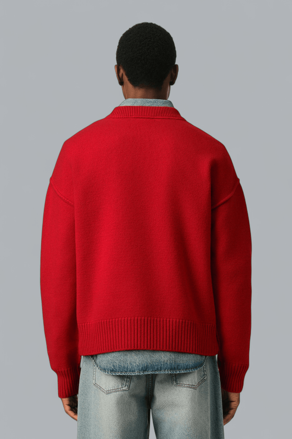 FELTED MERINO WOOL AMI DE COEUR CREWNECK