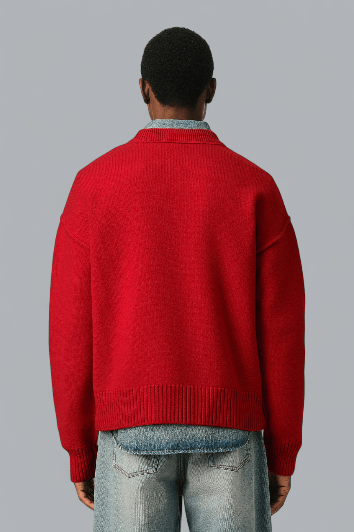 FELTED MERINO WOOL AMI DE COEUR CREWNECK