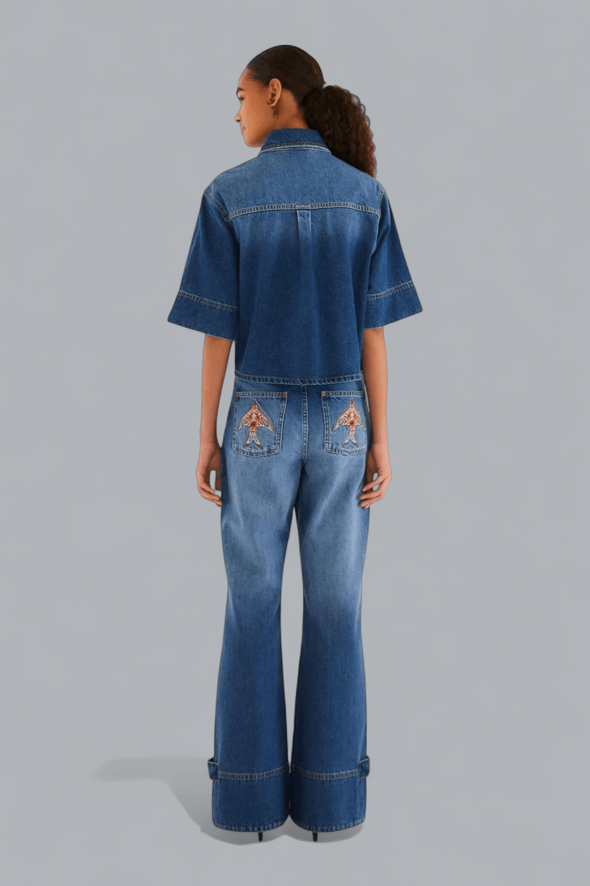 PORCELAIN BIRDS DENIM SHIRT