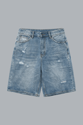 A Logo Denim Shorts