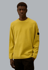 COTTON CHENILLE CREWNECK LENS SWEATER GREEN
