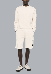COTTON DIAGONAL FLEECE CREWNECK LENS SWEATSHIRT