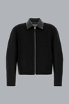 LEATHER COLLAR BOMBER JACKET