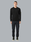 LIGHT PURE RWS WOOL CREW NECK BLACK
