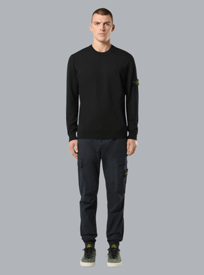 LIGHT PURE RWS WOOL CREW NECK BLACK