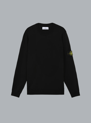 LIGHT PURE RWS WOOL CREW NECK BLACK