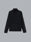 LIGHT PURE RWS WOOL T-NECK NAVY BLUE