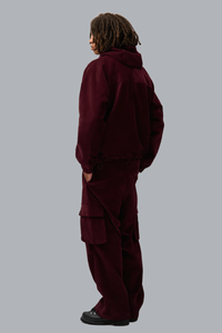 ARTE ANTWERP CORDUROY CARGO PANTS BURGUNDY
