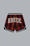 COLLEGIATE COURT LOGO PRINT FLANNEL SHORTS
