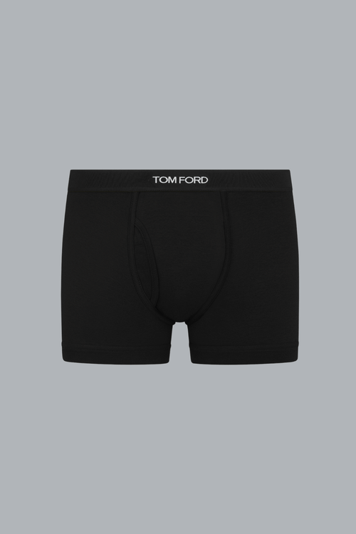 Black luxury men's underwear with branded waistband, designed for comfort and style, featuring the product name Boxer Brief Black.
