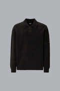 COTTON CHENILLE POLO LENS SWEATER NAVY