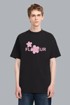 Organic Flower T-Shirt BLACK/PINK
