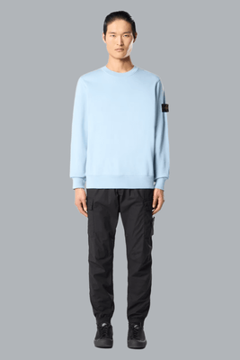 ORGANIC COTTON FLEECE SWEATSHIRT POWDER BLUE