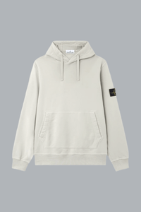 ORGANIC COTTON FLEECE HOODIE SWEATER PEARL GREY