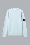 RIBBED SOFT ORGANIC COTTON CREW NECK SKY BLUE