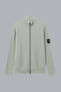 RIBBED SOFT ORGANIC COTTON CARDIGAN GREEN