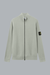 RIBBED SOFT ORGANIC COTTON CARDIGAN GREEN