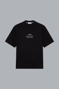 STONE' PRINT ORGANIC COTTON JERSEY T-SHIRT BLACK