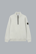 ORGANIC COTTON FLEECE ZIP UP SWEATER SAGE