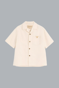 DENIM OVERSHIRT VLOGO WHITE