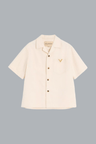 DENIM-OVERSHIRT VLOGO WEISS