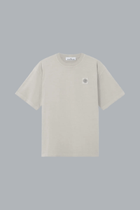 T-shirt van gekamd biologisch katoenjersey, parelgrijs.