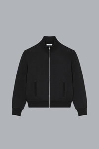 QUILTED ZIP THROUGH SWEATER