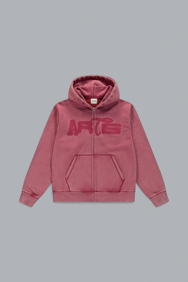 STENCIL SUNFADE ZIP THROUGH HOODIE
