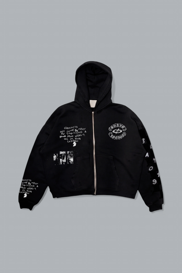 CHECKERBOARD ZIP HOODIE
